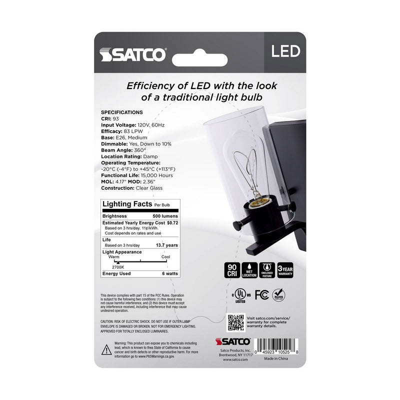 Satco S10525 Light Bulb, Clear