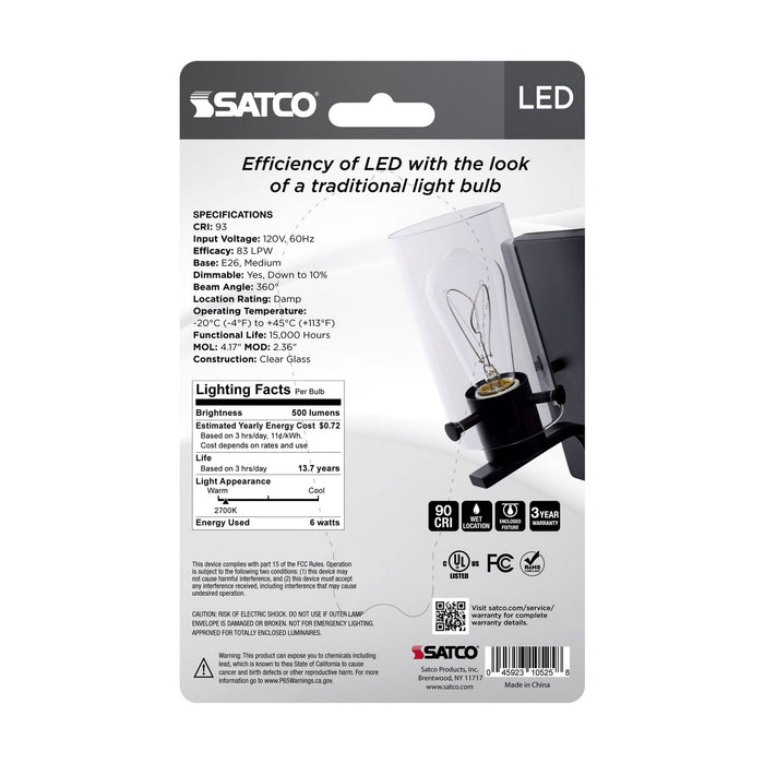 Satco S10525 Light Bulb, Clear