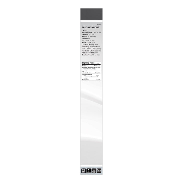 Satco S11523 Light Bulb, Clear
