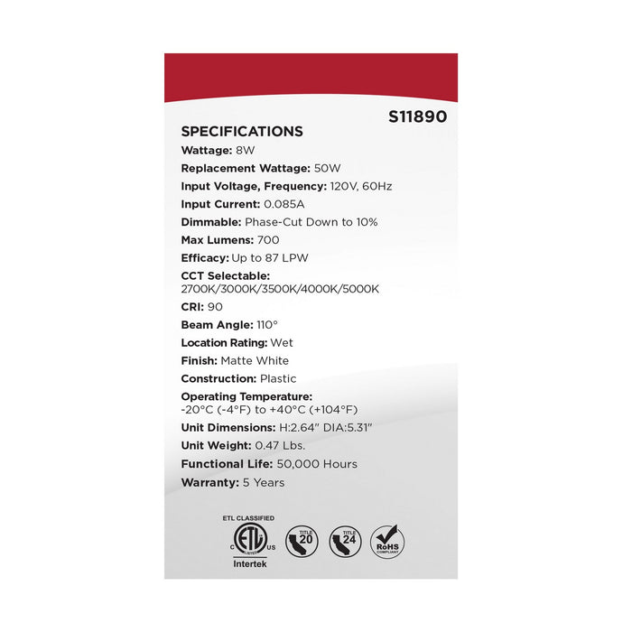 Satco S11890 Recessed - Recessed Fixtures