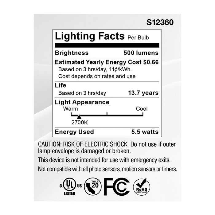 Satco S12360 Light Bulb, Clear