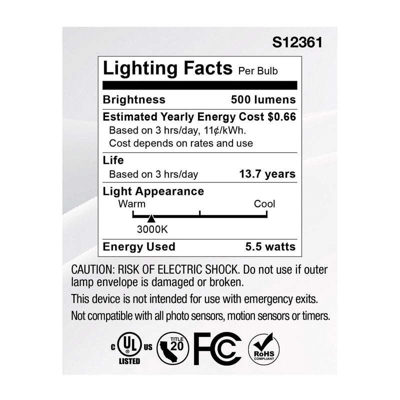 Satco S12361 Light Bulb, Clear