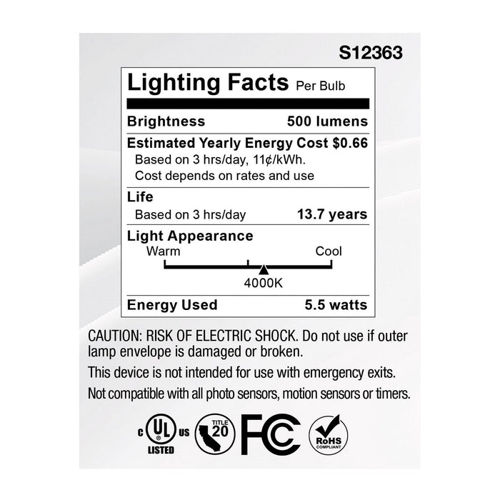 Satco S12363 Light Bulb, Clear