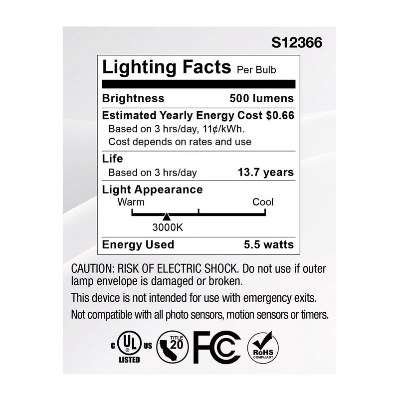 Satco S12366 Light Bulb, Clear