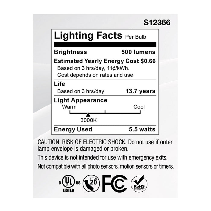Satco S12366 Light Bulb, Clear