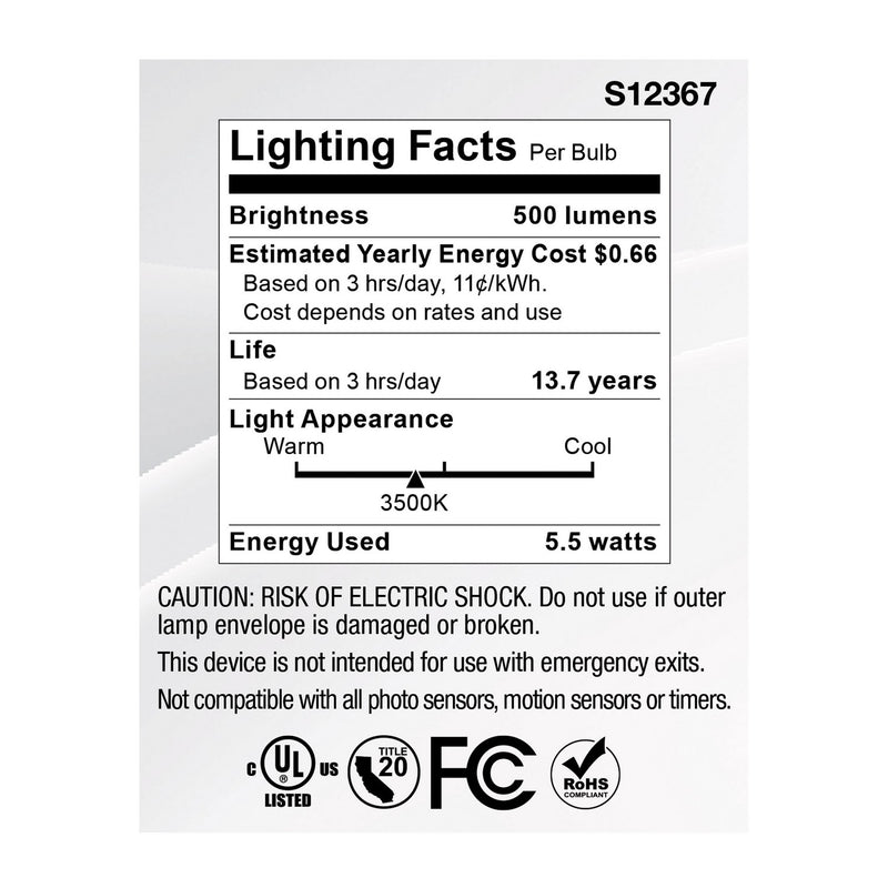 Satco S12367 Light Bulb, Clear