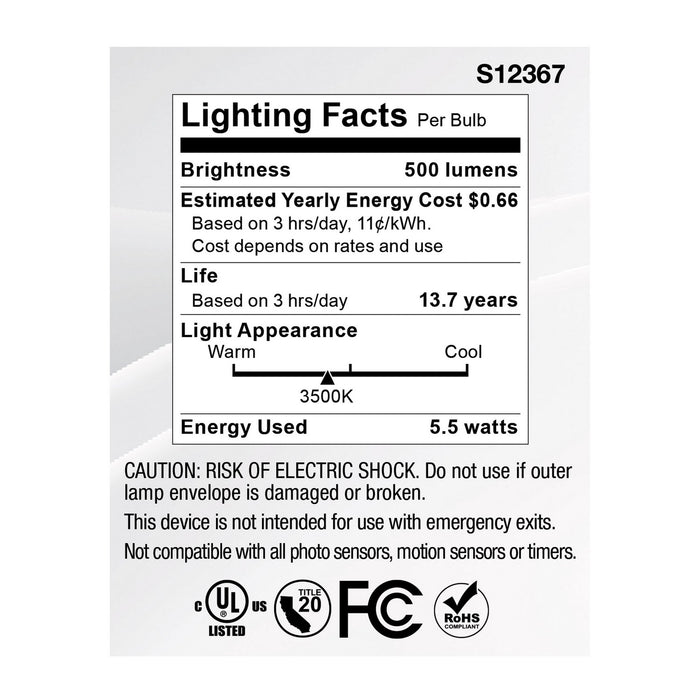 Satco S12367 Light Bulb, Clear