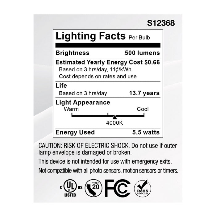 Satco S12368 Light Bulb, Clear