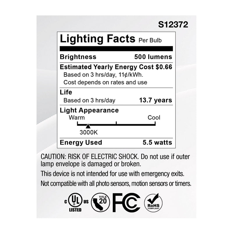 Satco S12372 Light Bulb, Clear