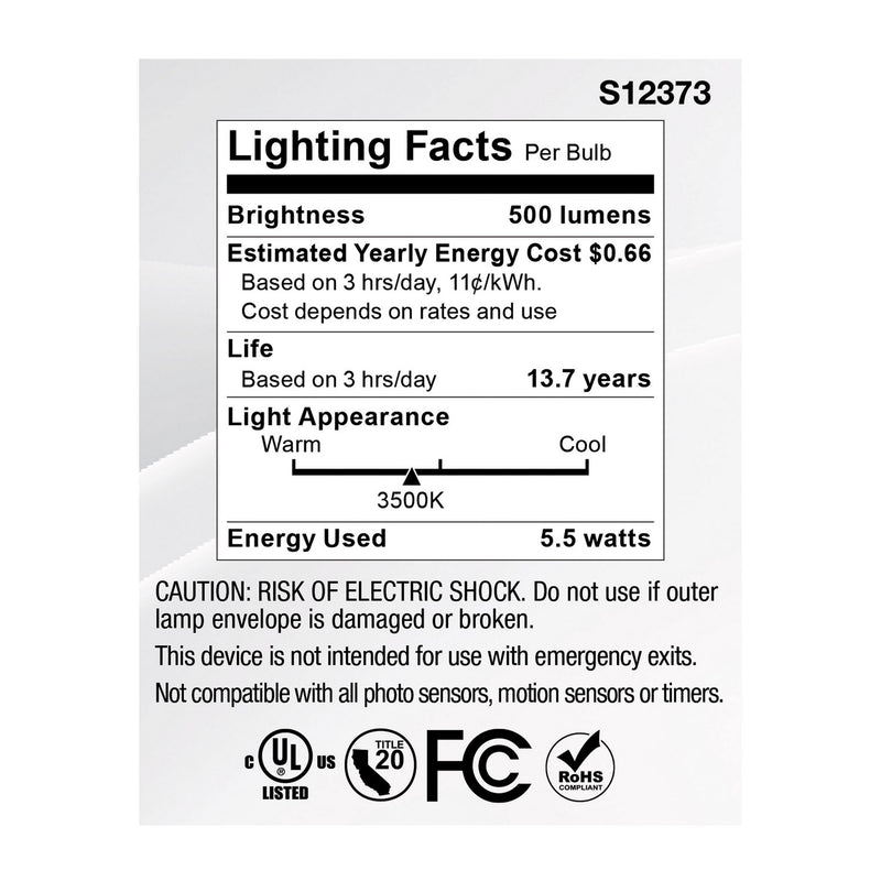 Satco S12373 Light Bulb, Clear
