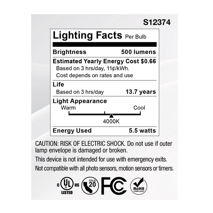Satco S12374 Light Bulb, Clear