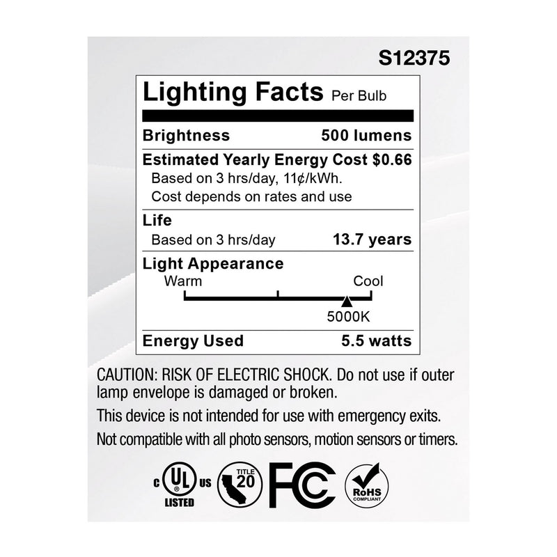 Satco S12375 Light Bulb, Clear