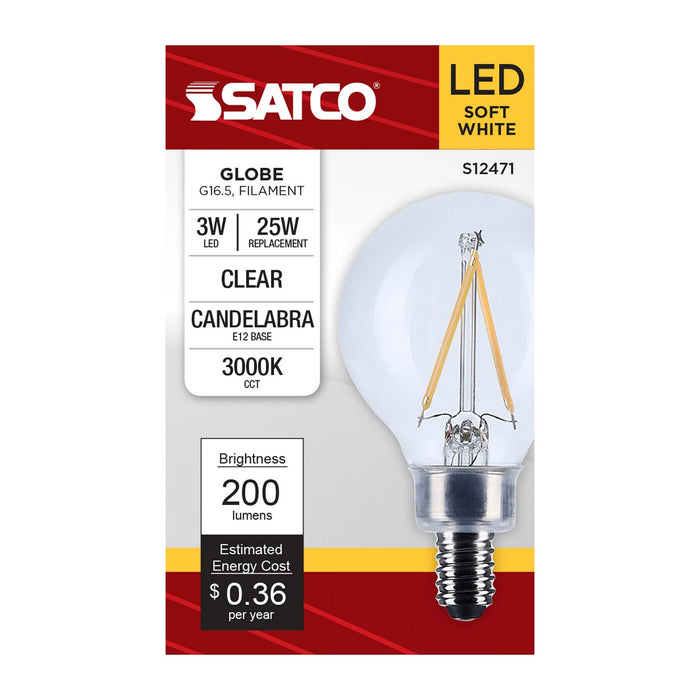 Satco S12471 Light Bulb, Clear