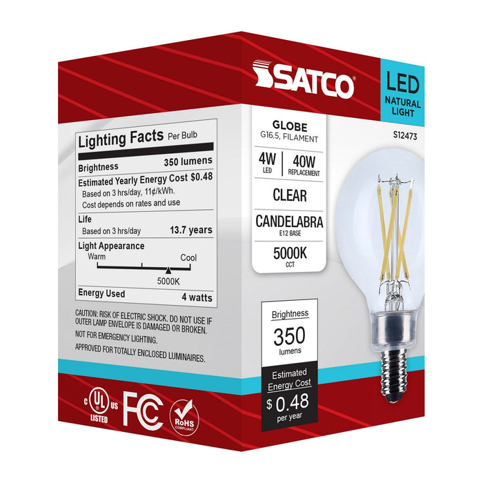 Satco S12473 Light Bulb, Clear