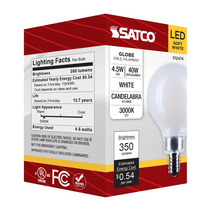 Satco S12474 Light Bulb, White
