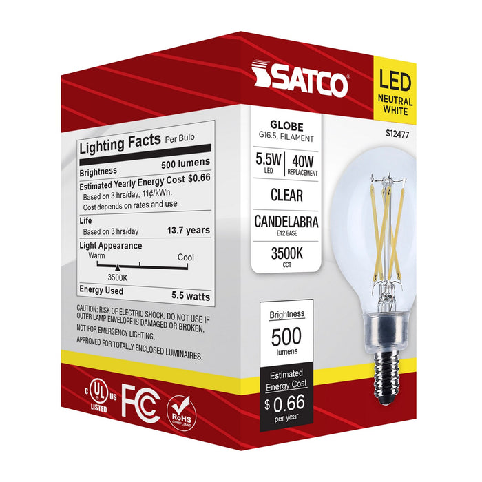 Satco S12477 Light Bulb, Clear