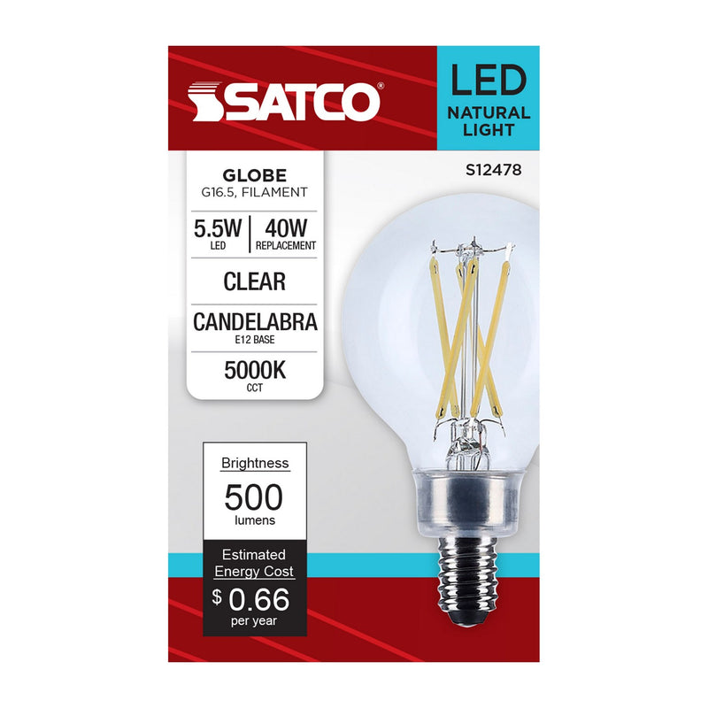 Satco S12478 Light Bulb, Clear