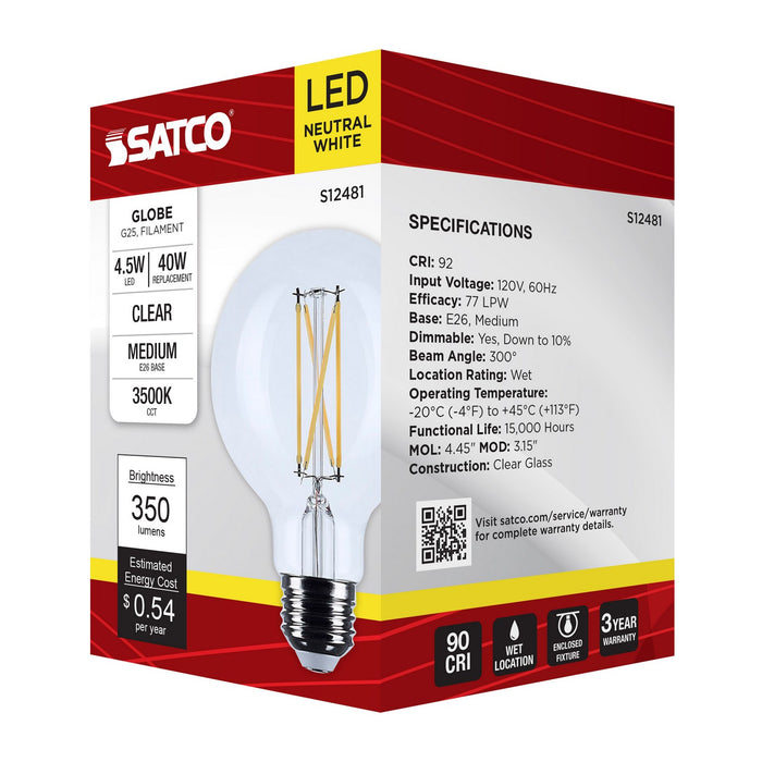 Satco S12481 Light Bulb, Clear