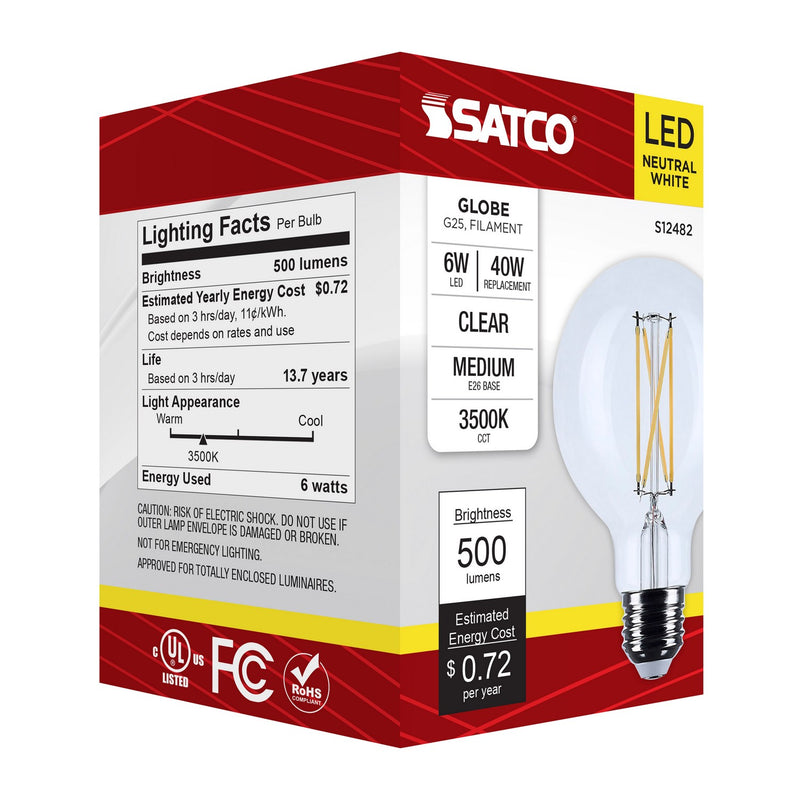 Satco S12482 Light Bulb, Clear