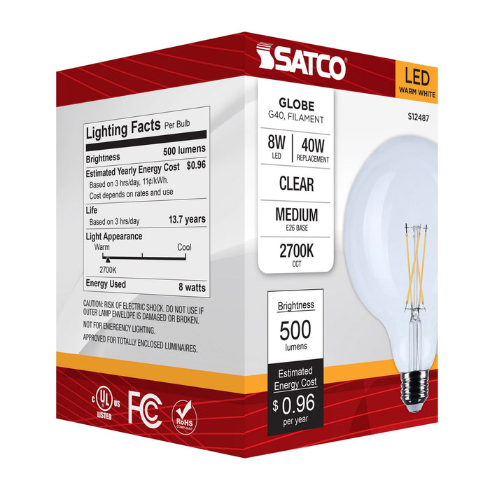 Satco S12487 Light Bulb, Clear
