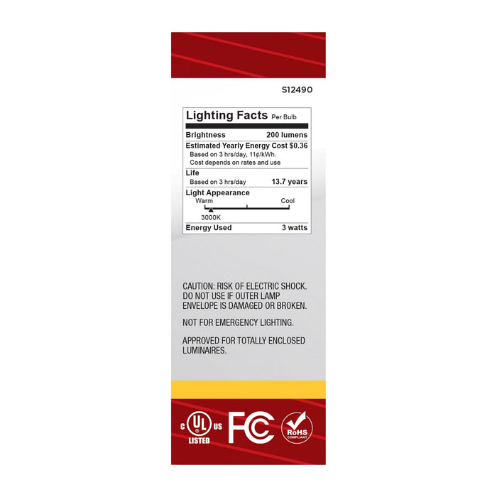 Satco S12490 Light Bulb, Clear