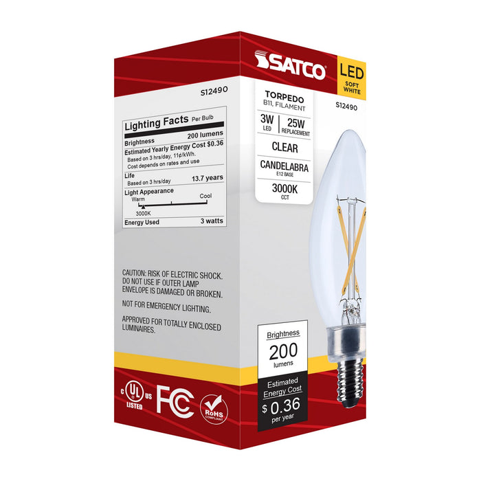 Satco S12490 Light Bulb, Clear