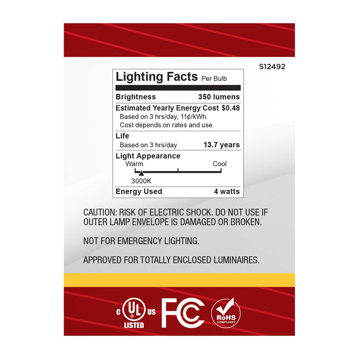 Satco S12492 Light Bulb, Clear