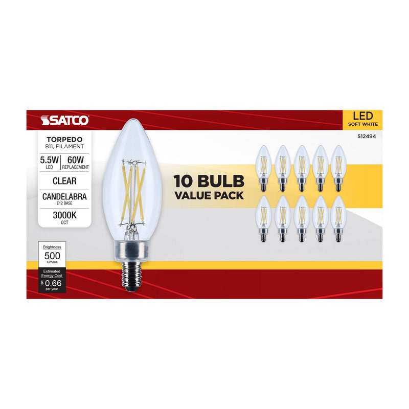 Satco S12494 Light Bulb, Clear
