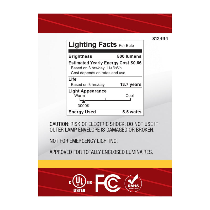 Satco S12494 Light Bulb, Clear