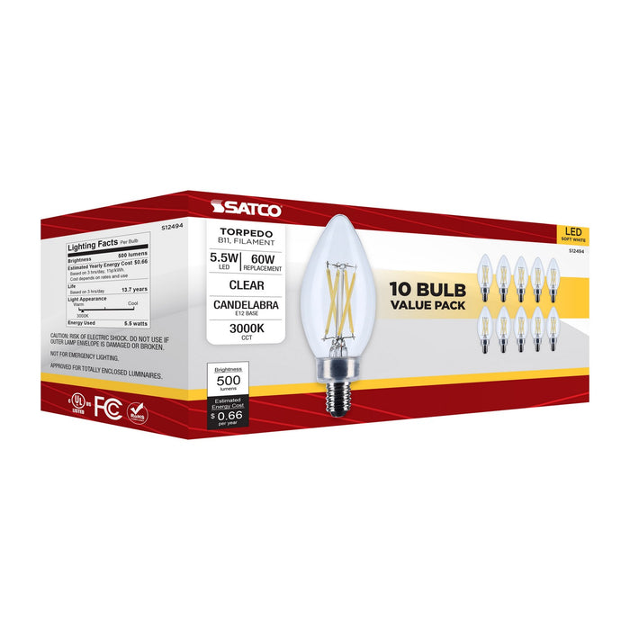 Satco S12494 Light Bulb, Clear