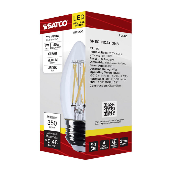 Satco S12500 Light Bulb, Clear