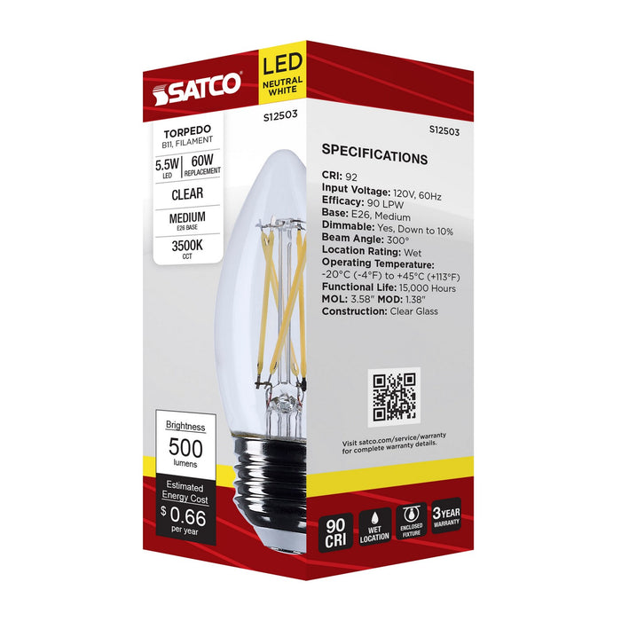 Satco S12503 Light Bulb, Clear
