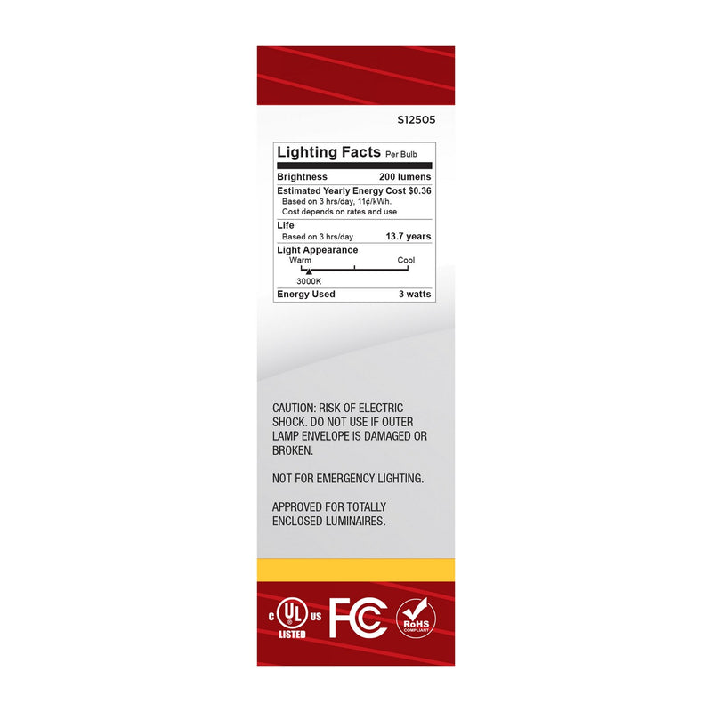 Satco S12505 Light Bulb, Clear