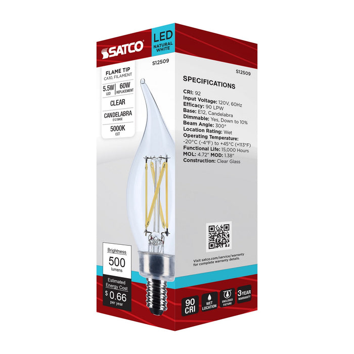 Satco S12509 Light Bulb, Clear