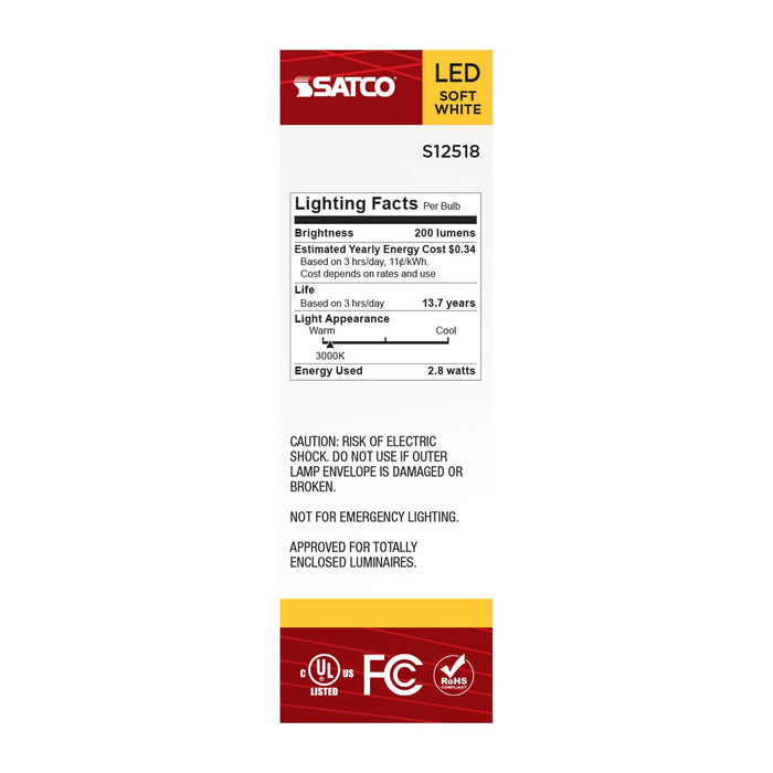 Satco S12518 Light Bulb, Clear