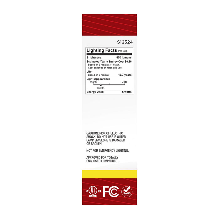 Satco S12524 Light Bulb, Clear