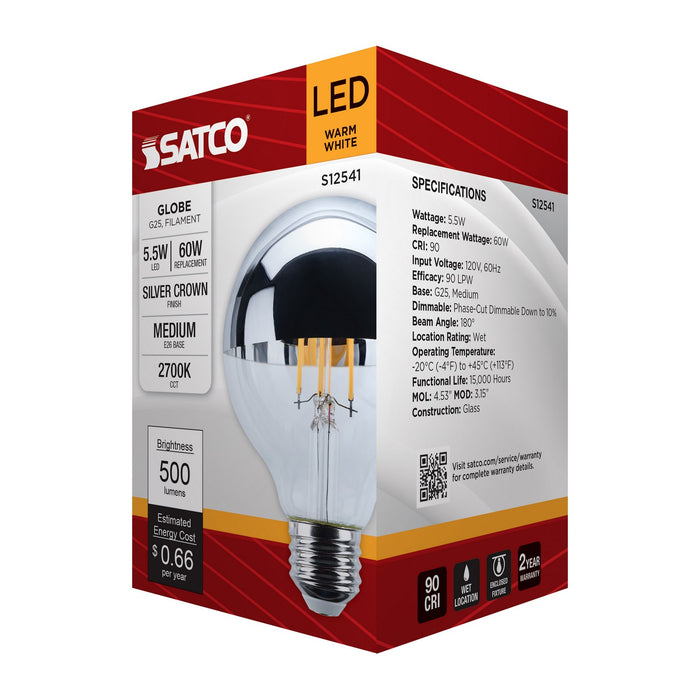 Satco S12541 Light Bulb, Silver