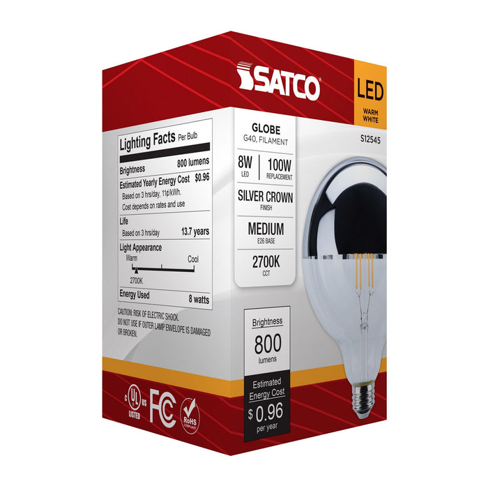 Satco S12545 Light Bulb, Silver