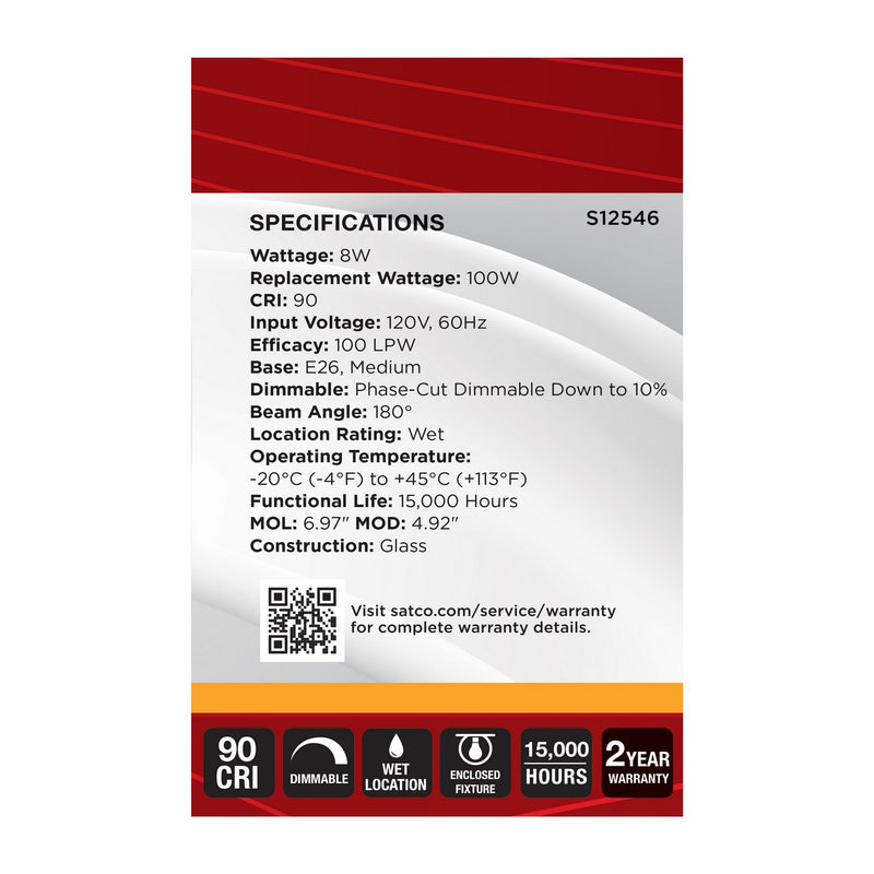 Satco S12546 Light Bulb, Gold