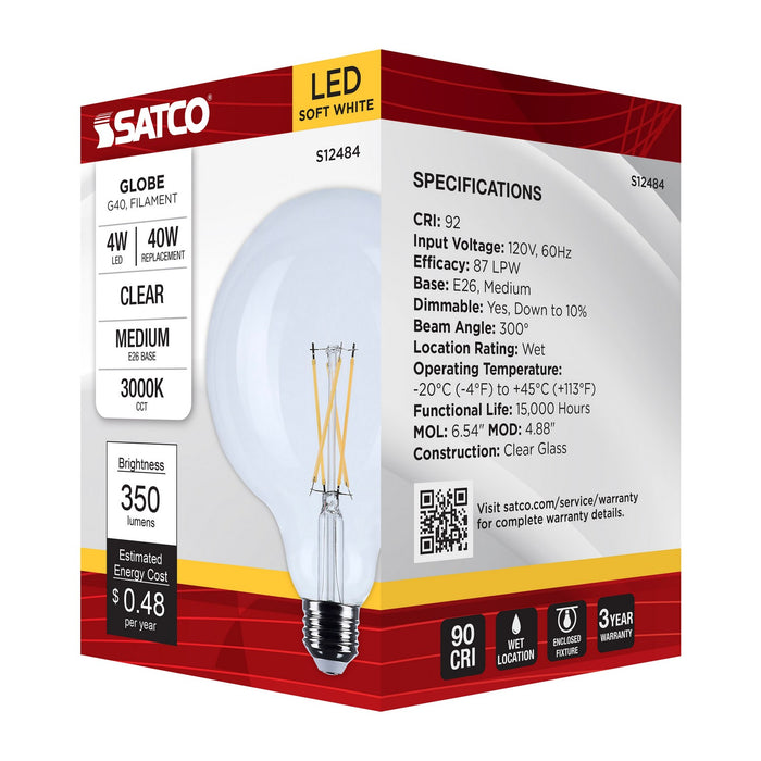Satco S12484 Light Bulb, Clear