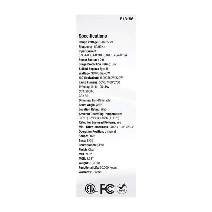 Satco S13196 Light Bulb, Clear