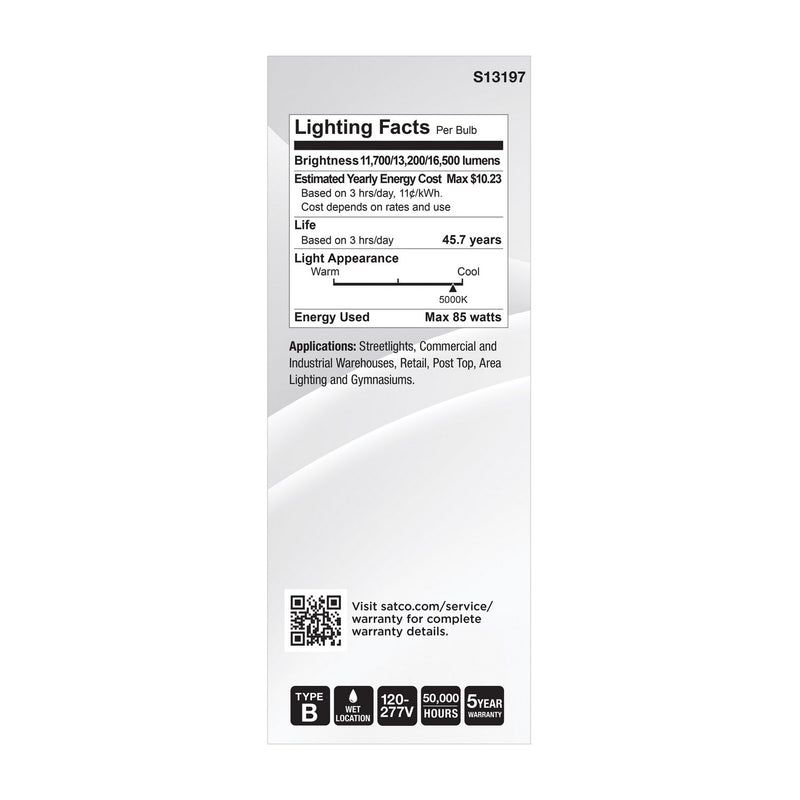 Satco S13197 Light Bulb, Clear