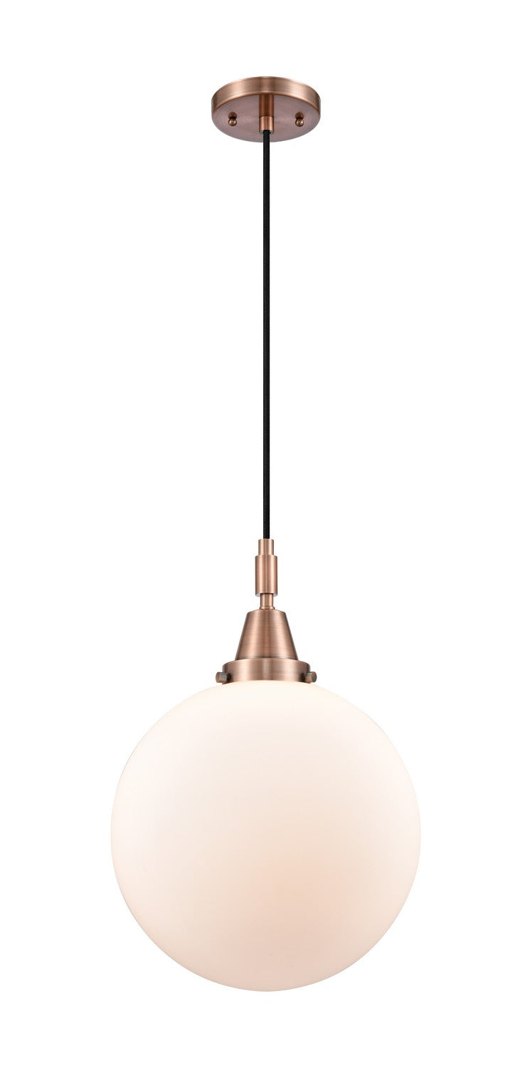 Innovations 447-1P-AC-G201-12 One Light Pendant, Antique Copper