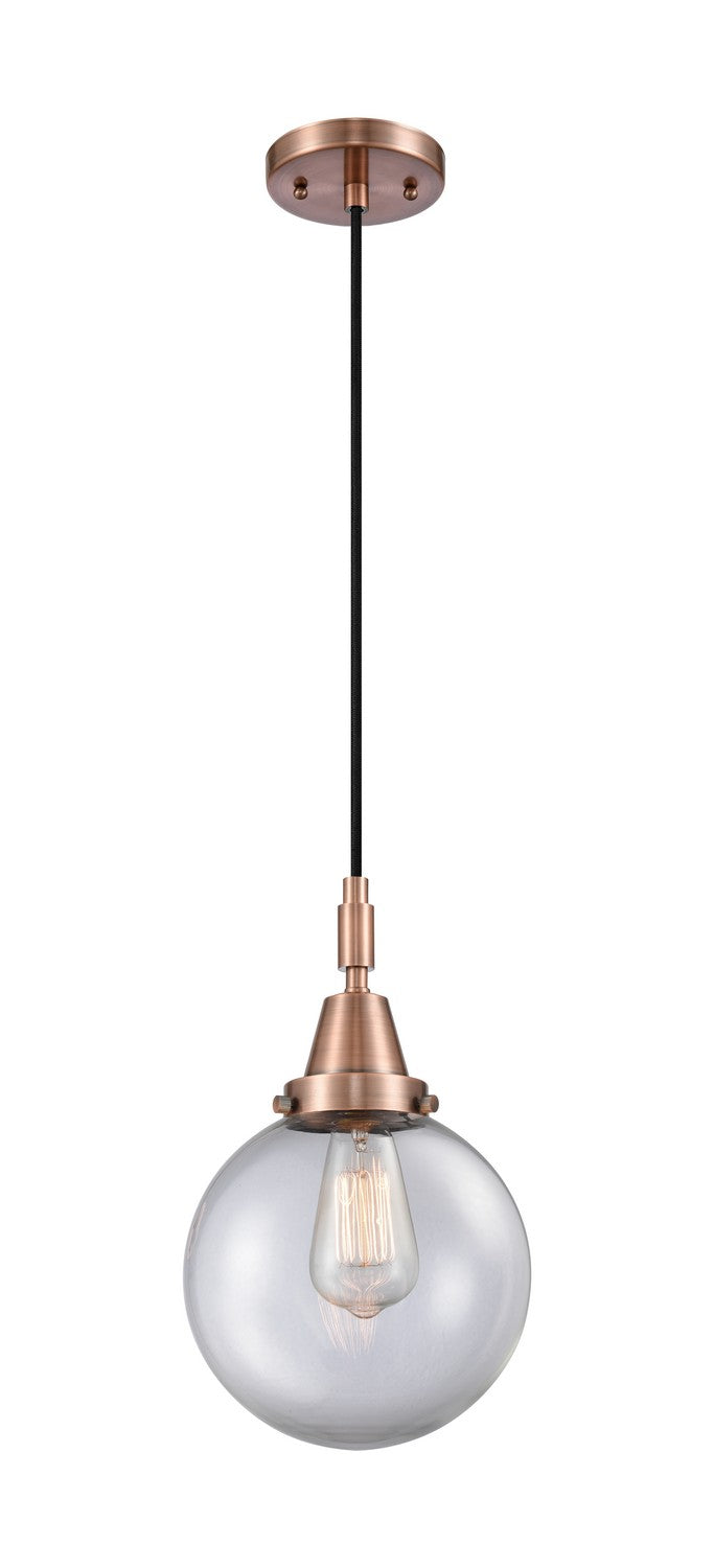 Innovations 447-1P-AC-G202-8 One Light Pendant, Antique Copper
