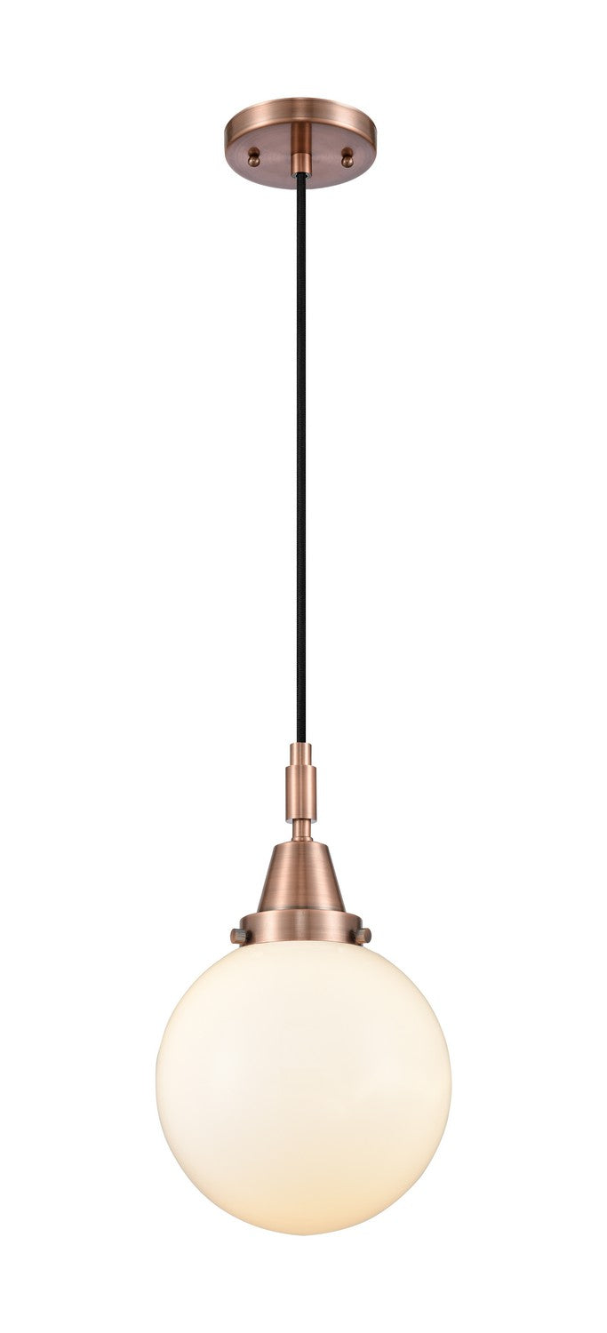 Innovations 447-1P-AC-G201-8 One Light Pendant, Antique Copper