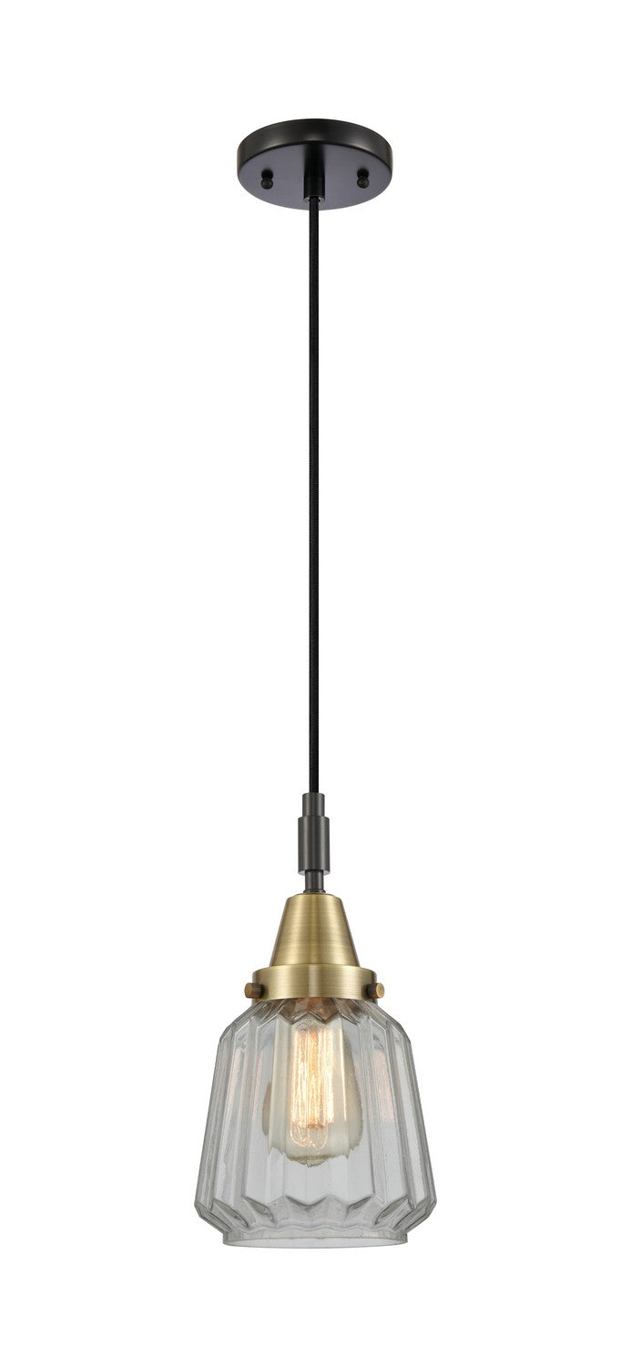 Innovations 447-1P-BAB-G142 One Light Pendant, Black Antique Brass