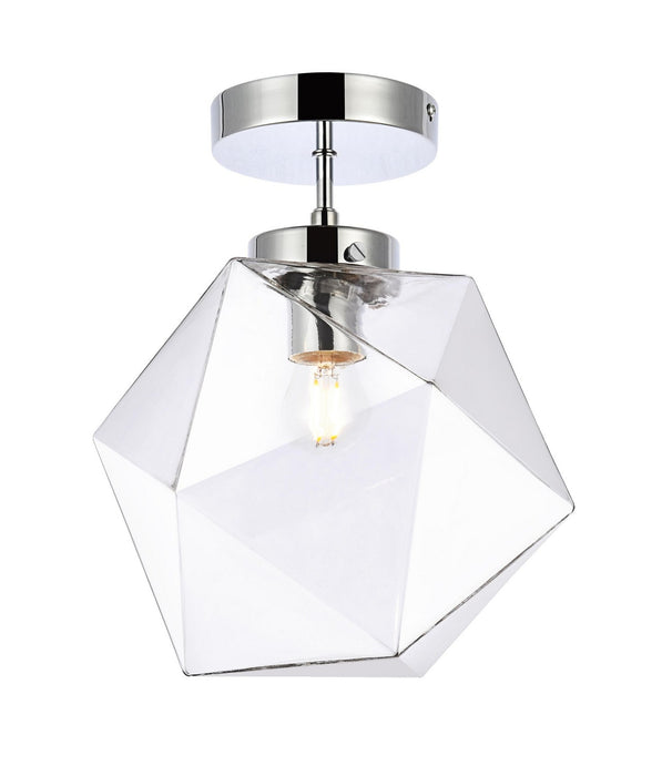 Elegant Lighting LD2346C One Light Flush Mount, Chrome