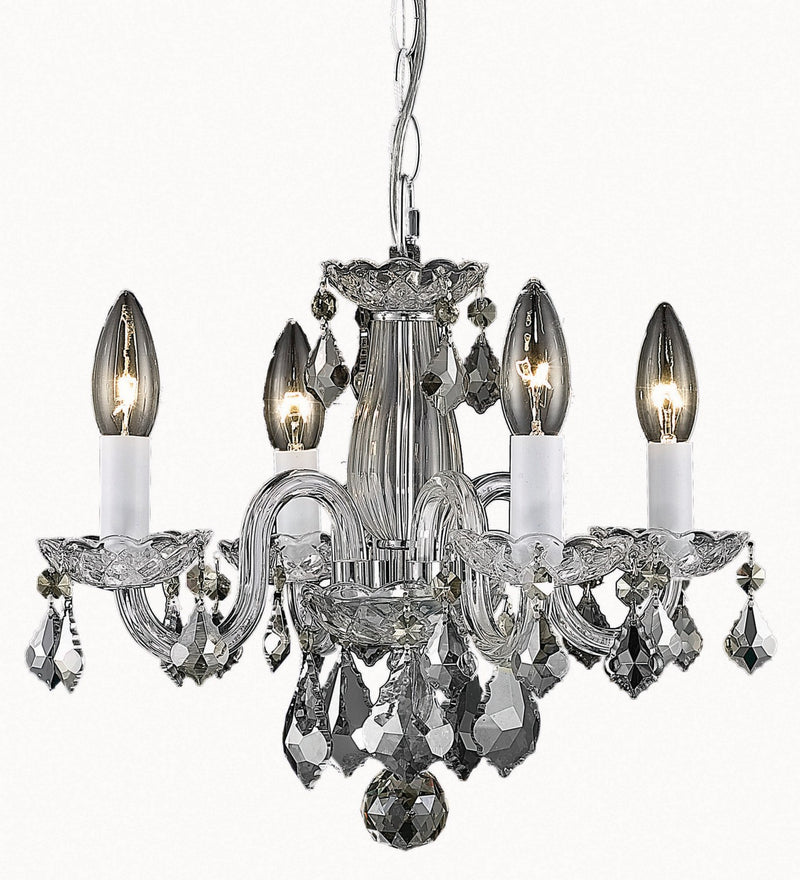 Elegant Lighting LD7804D15C Four Light Pendant, Chrome