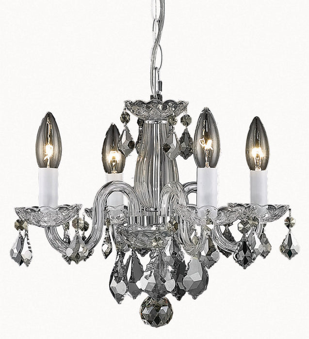 Elegant Lighting LD7804D15C Four Light Pendant, Chrome