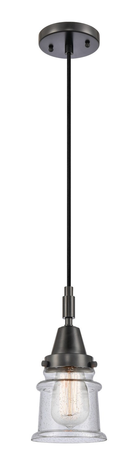 Innovations 447-1P-BK-G184S One Light Pendant, Matte Black